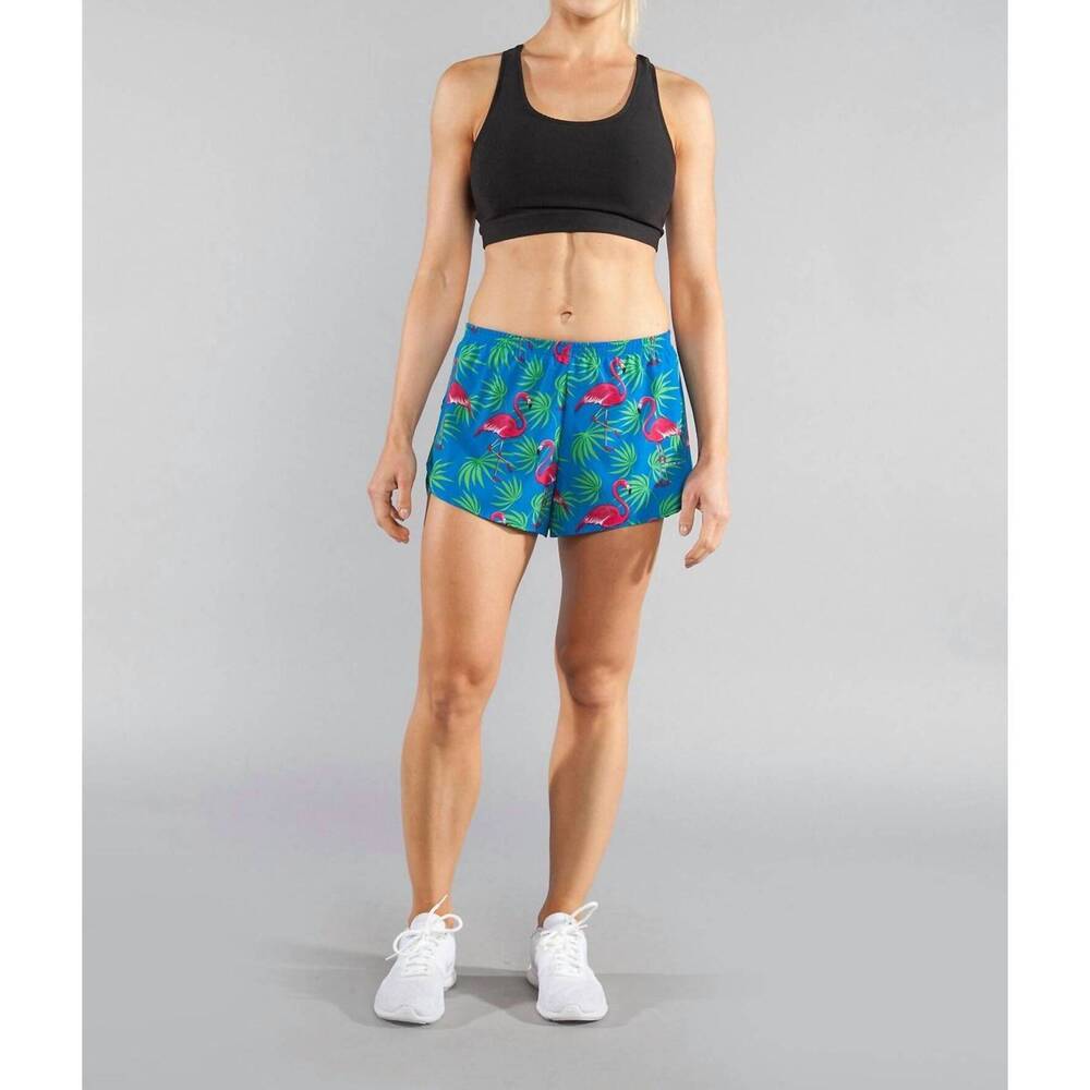 NEW BOA 1" elite printed split short in flamingo turquoise